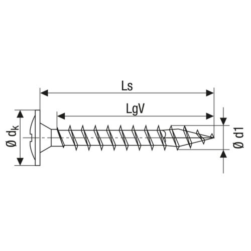 SPAX Rückwandschraube Kreuzschlitz Z 4CUT Vollgewinde WIROX A3J  4,5x20  -  3000 Stk