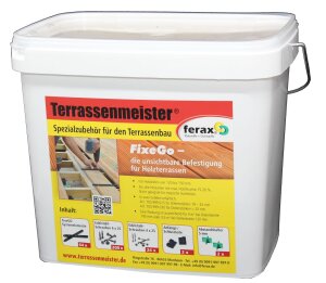 FixeGo für Dielen >25mm, Komplett-Set, inkl. 200 Schrauben 6x30 A2