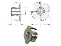 Einschlagmutter mit 4 Einschlagspitzen M5x8x19  10 Stk