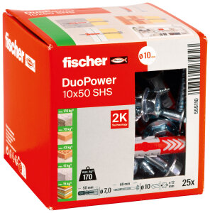 fischer DuoPower 10 x 50 S 6KT U 25 Stk - inkl. Schrauben