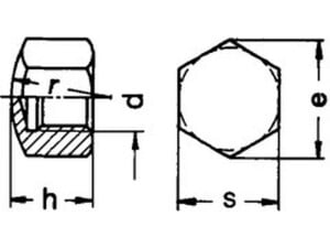 Hutmutter DIN 917 - niedrige Form - Edelstahl