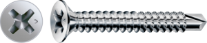 FEX-A Senkkopf Kreuzschlitz H Bohrspitze Vollgewinde Sonderoberfläche Silber A3J  PZ2  -  3,9x19  -  1000 Stk