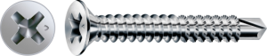 FEX-A Senkkopf Kreuzschlitz H Bohrspitze Vollgewinde Sonderoberfläche Silber A3J  PZ2  -  3,9x32  -  1000 Stk