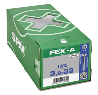 FEX-A Senkkopf Kreuzschlitz H Bohrspitze Vollgewinde Sonderoberfläche Silber A3J  PH2  -  3,9x32  -  1000 Stk