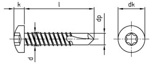 Bohrschraube DIN 7504 Linsenkopf TX25 Edelstahl rostfrei A2 4,8x25 Form M 100 Stk