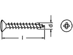 Spanplattenschraube Linsensenkkopf PZ Edelstahl rostfrei A2