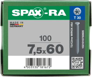 SPAX-RA Flachsenkkopf T-STAR plus Vollgewinde WIROX A3J...