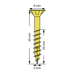 SPAX Senkkopf Kreuzschlitz Z - Teilgewinde YELLOX A2L  PZ2  -  4x40  -  1000 Stk