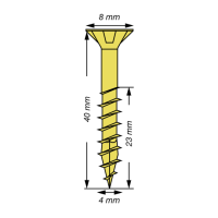 SPAX Senkkopf Kreuzschlitz Z - Teilgewinde YELLOX A2L  PZ2  -  4x40  -  1000 Stk