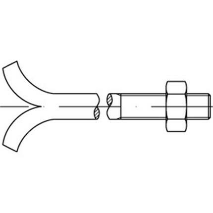 DIN 529 Mu 3.6 Form C galvanisch verzinkt Steinschrauben, mit Spaltdolle, mit Sechskantmutter Abmessung: CM 12 x 300 VE=S (25 Stück)