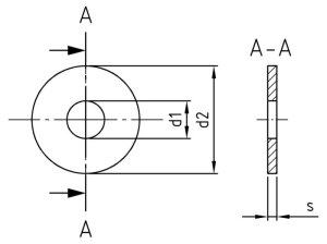 Große Unterlegscheibe DIN 9021 A2 Edelstahl rostfrei  M6 (6,4x18,0x1,6mm) - 50 Stk