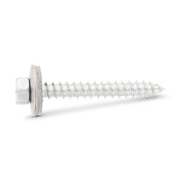 Sechskant Fassadenbauschraube Typ A (mit Spitze), unverlierbarer Neopren-Dichtscheibe (16 mm) 6,5x45 A2 Edelstahl rostfrei  100 Stk