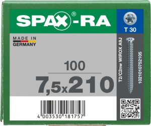 SPAX-RA Flachsenkkopf T-STAR plus Vollgewinde WIROX A3J...